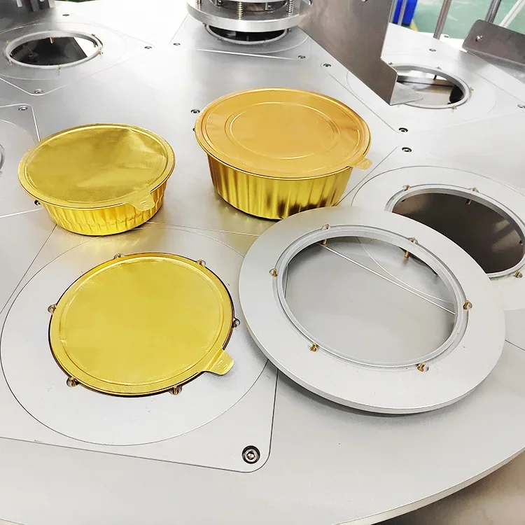 Tipo táctil de máquina de sellado de fiambrera de papel de aluminio completamente automática