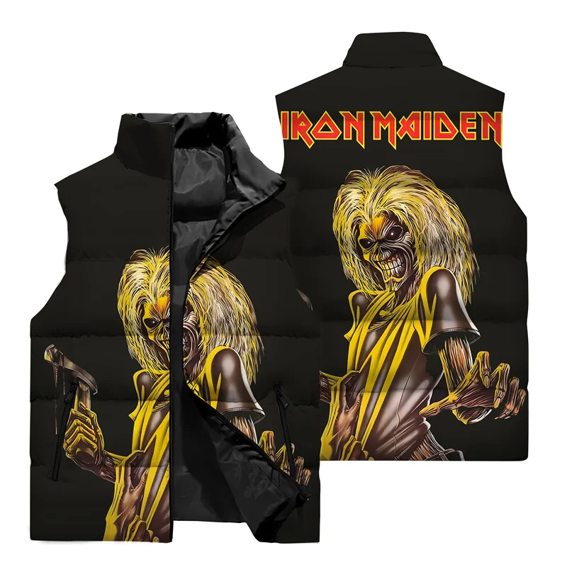 Horror Element Printed Men\'s Tank Top Autumn Trend with Zipper High Quality Round Neck Tank Top Comfortable and Loose Size Top