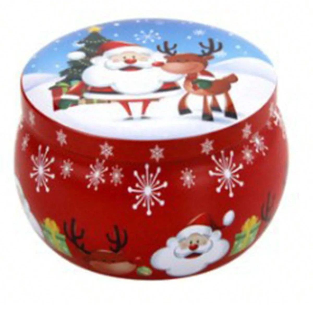 1/2PCS Christmas Atmosphere Aroma Candles Santa Claus Tin Box Plant Formula Aroma Candles Suitable for Bedroom and Living Room