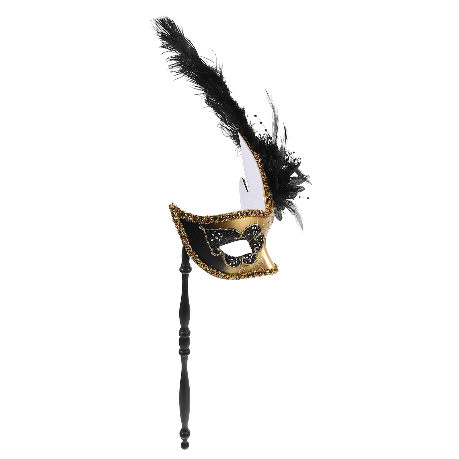 

Mask with Stick Birthday Masquerade For Women Costume Party On Dancing Stage Performance Decorative Fancy Dress Masks Eye