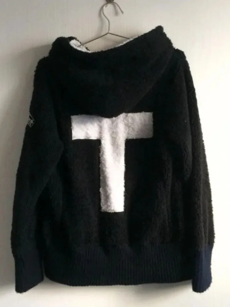 Lamb Wool Jackets Women Gothic Y2k Hoodies Cross Skull Grunge Zipper Sweatshirts Vintage Casual Hooded Coats Harajuku Streetwear