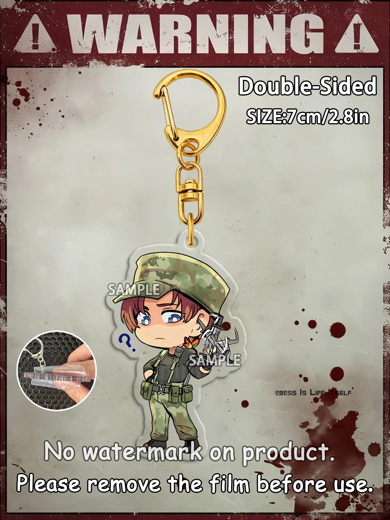Chaveiro Leon, Chaveiro Biohazard 4, Chaveiros Resident Evil, Chaveiro Anime, Chaveiro Leon S. Kennedy, Pingente para Bolsa, Pingente para Carro, Deco