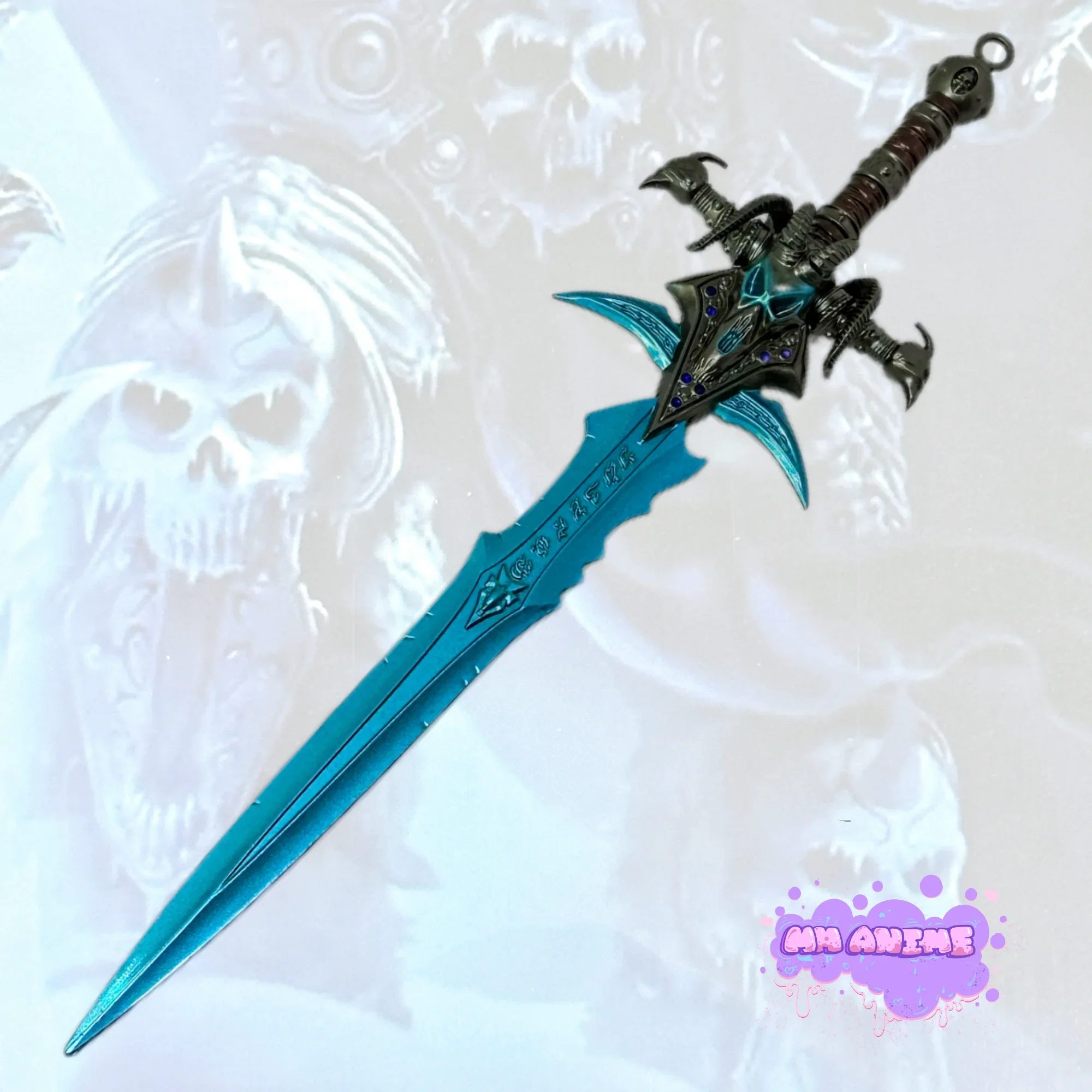 ดาบคาตานะโลหะฟรอสต์มอร์นจากเวิลด์ออฟวอร์คราฟต์ ขนาด 9.8 นิ้ว ดาบซามูไรแท้ ดาบนินจา อุปกรณ์คอสเพลย์ ของเล่นประกอบฉาก