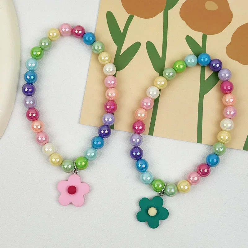 Fashion Cat Necklace Colorful Flower Bling Beads Cat Dog Collar Chihuahua Pet Gromming Accessory