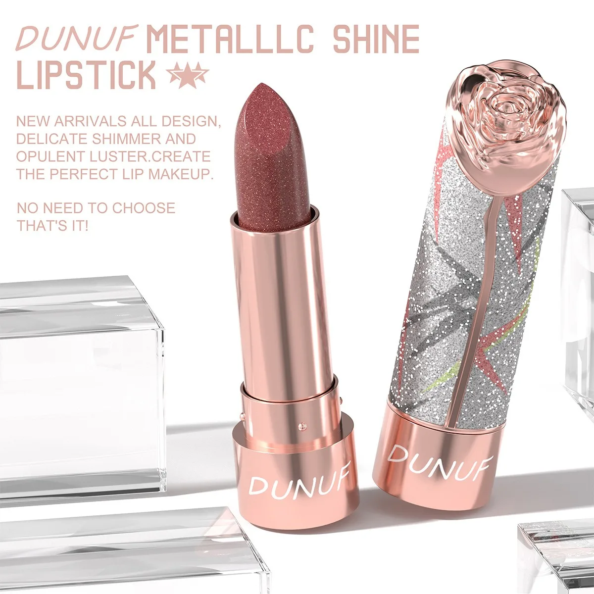 7 Colors Gold Sparkle Metallic Lipstick, Pearl Shimmer Glitter Lip Makeup, High Pigment Velvet Matte Long Lasting Lipstick S41a0776cb5d940de8ca18a68508a7b90p