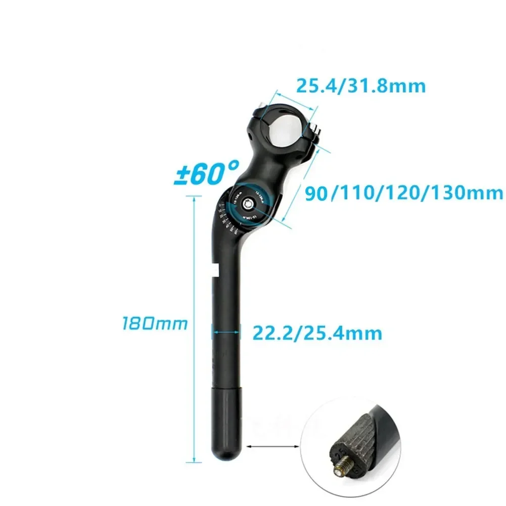 Adjustable Angle Bike Stem Bicycle Quill Stem Road Bike Stem Bicycle Handlebar Stem 80-130mm Front Fork Stem Adapter Bike Part