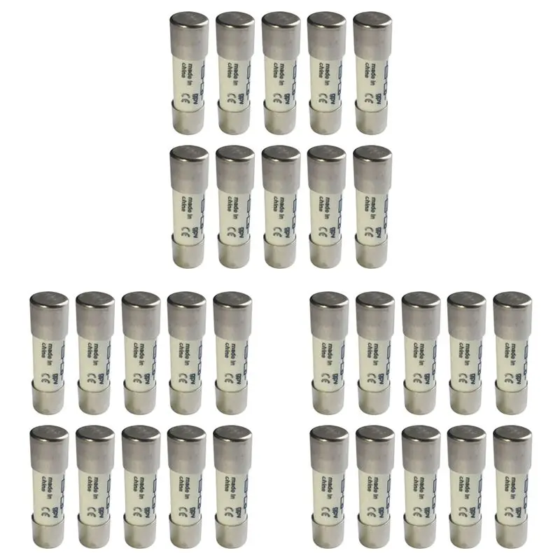 A93E-30 Pcs 1000 VDC Fuse Solar PV Explosion-Proof Fuse Silver - 20A