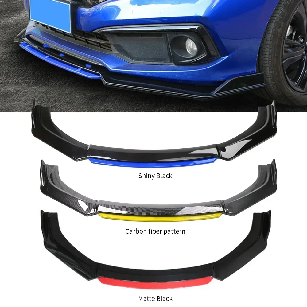 Kit de 4 pièces universel pour pare-chocs avant de voiture : lèvre de pare-chocs, séparateur, spoiler, diffuseur, protection – Accessoires automobiles