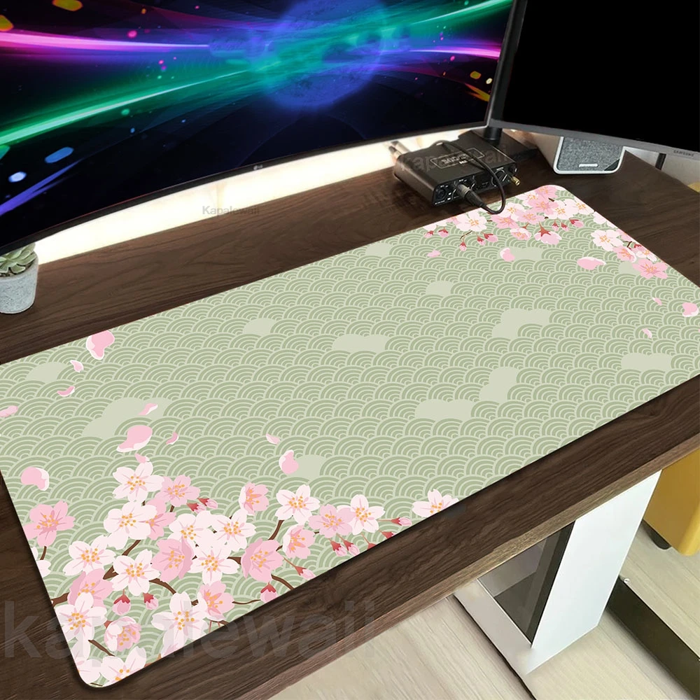 

Cherry Blossm Gaming Mousepad Office Sakura Mouse Pad XXL Oversize Non-slip Desk Mat Laptop Speed Keyboard Pads 900x400mm