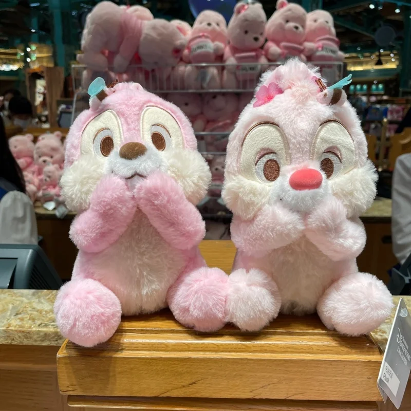 Shanghai Disneyland Pink Cherry Blossom Chip 'n' Dale Cute Plush Doll Toy Valentine's Day Gift for Girls Birthday