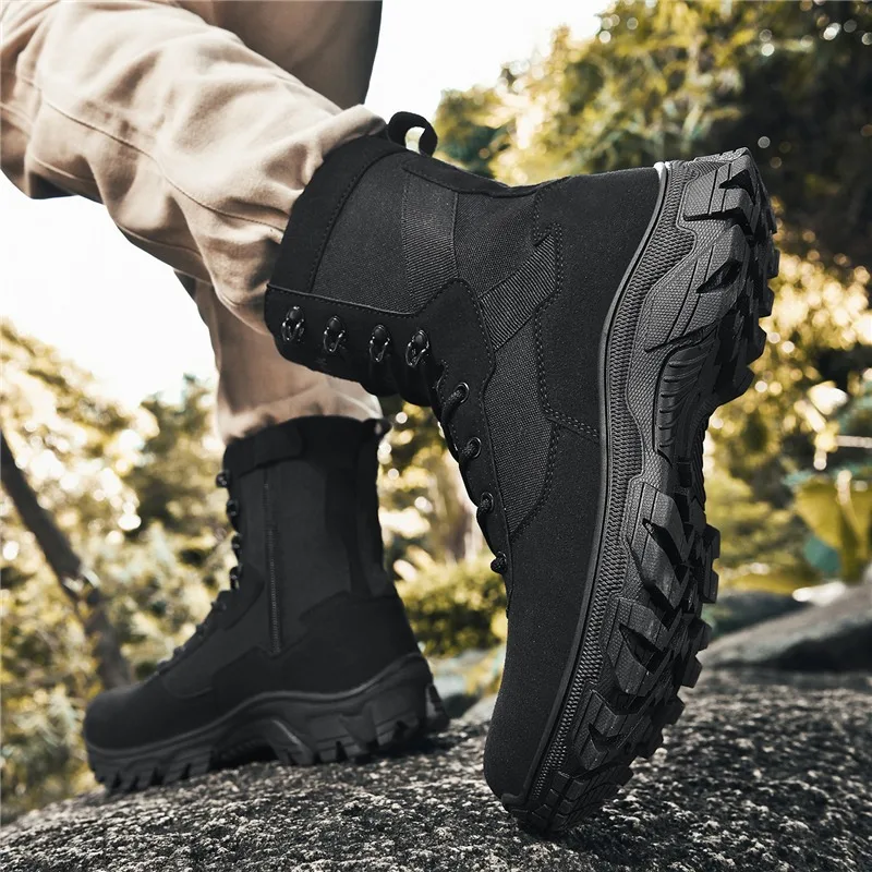 Men's Waterproof Outdoor Mountain Climbing Shoes Hunting Boots Hiking Shoes Tactical Sport Shoes Male High Top Men Outdoor Boots