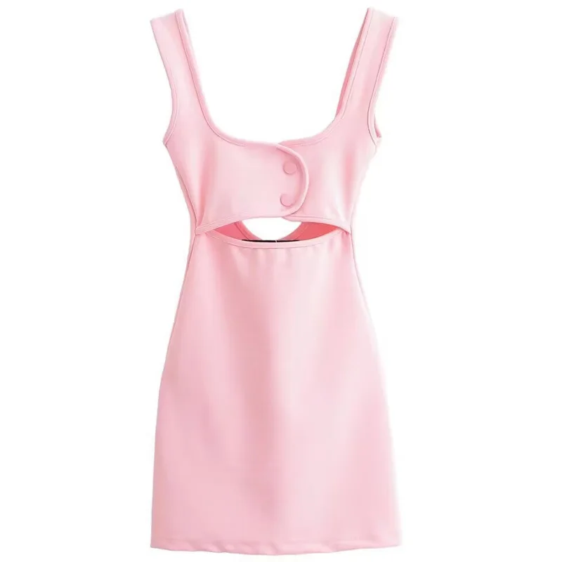 HXAO-Vestidos cortos recortados para mujer, vestidos de fiesta lisos sin mangas de verano 2021, vestido veraniego con espalda descubierta, vestido de noche antideslizante para mujer