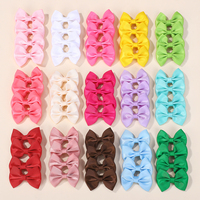 80pcs/set Cute Solid Colors Ribbon Bowknot Hairpin for Girls Random Color Boutique Kids Hair Accessories Gift Wholesale
