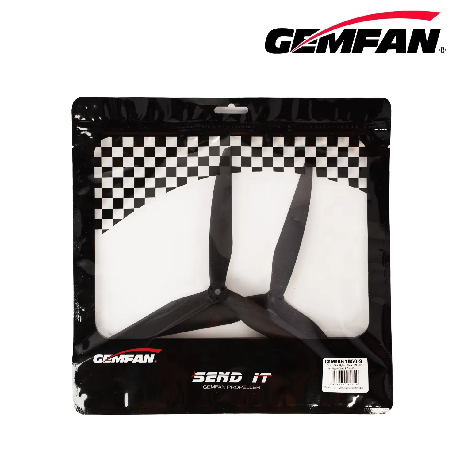 2Pairs Gemfan 1050 10X5X3 3-Blade Glass Fiber Nylon Propeller Prop  (2CW+2CCW) for Multirotor 10inch 10