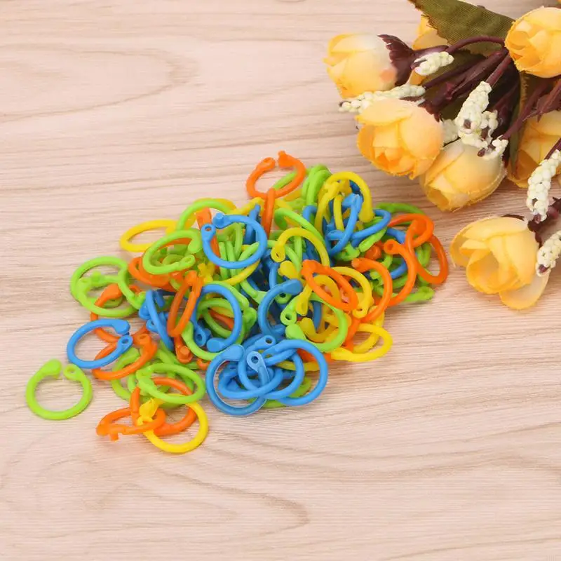 H9EC 100PCS Kolorowe markery ściegów dzianinowych