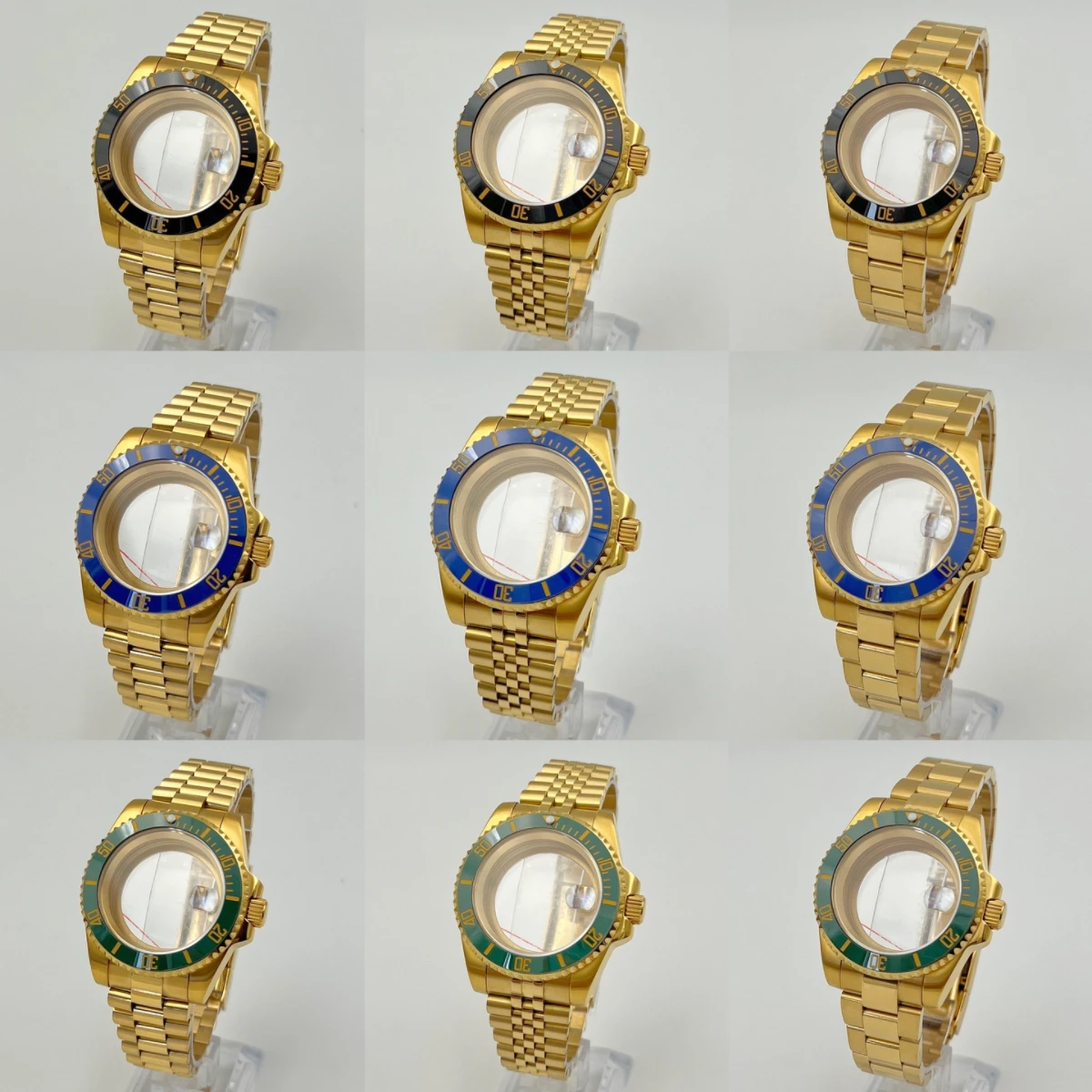 NH35 case, gold case strap set, gold number SUB bezel, suitable for NH34/NH35/36,