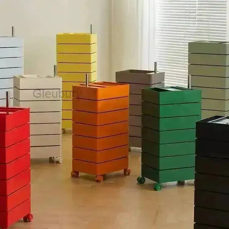 Creative Movable Style Living Nordic Room Cabinet Storage Trolley Home Bedroom Bedside Tables Living Room Snack Drawer Cabinets