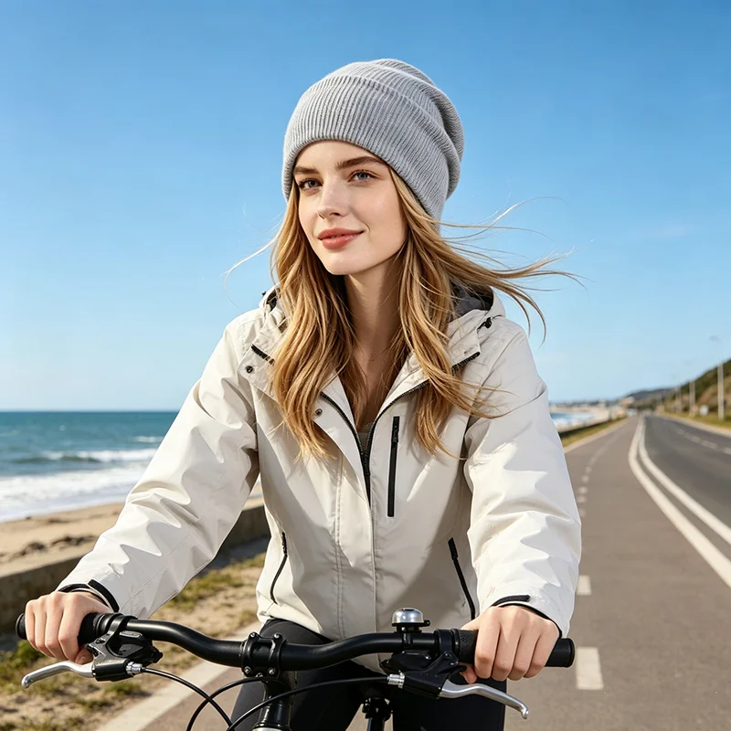 Neue Unisex Einfarbige Strickmütze Herbst Winter Hip-Hop-Beanie für Männer und Frauen SkullCap Mützen Outdoor Winddichte Männermütze Gorro Skimütze – Detail 3