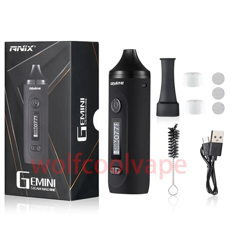 Выпарник для сухих трав Gemini, стартовый комплект для трав, аккумулятор, контроль температуры, OLED-экран, 2200 мАч, наборы электронных сигарет, ручек для вейпа