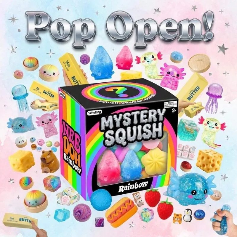 

Pop Open Rainbow Mystery Squish Toy Sensory Squeeze Fidget Toy Stress Anxiety Relief Cute Surprise Pack For Teens Adults