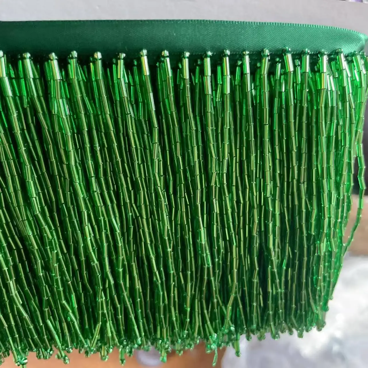 Rohrquasten-Kleiderzubehör, Spitzenbesatz, Hochzeits- und Abendkleid, Perlenverzierung, RS24495, 15 Farben, 10 cm Breite – Detail 8