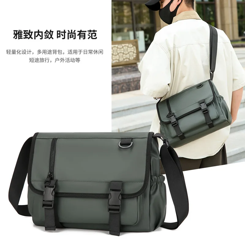 

Functional style men's messenger bag, large capacity, personalized postman Bag, workwear style casual commuter Crossbody bags 가방