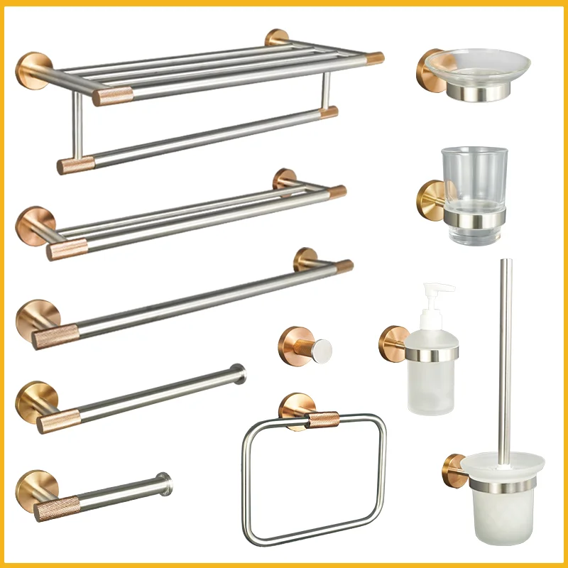 

Матовая настенная вешалка для полотенец из розового золота, одинарная двойная рычажная кольцо для ванны, крючок для пальто, держатель для туалетной бумаги, горшок для мыла, высокое качество