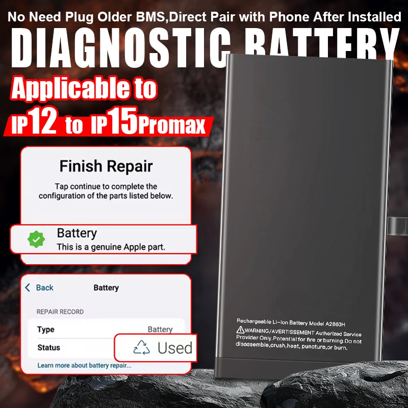 

SUPEGY Diagnostic Battery Show Genuine Part No Pop Up Message для Iphone 13mini 12 13 Pro Max 14 Plus 15Pro Max 14Pro 12 Bateria