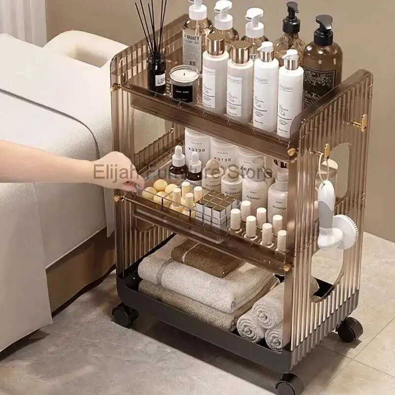 

Trolley Beauty Cart Storage Rack Acrylic Advanced Multi functional Beauty Salon Special Instruments and Tools salon furniture