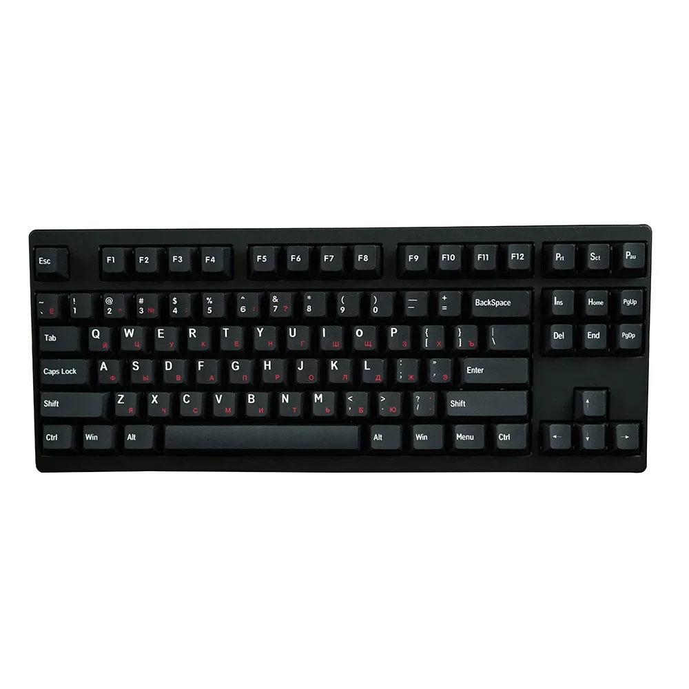 

NPKC Black Russian keycaps Cherry profile key caps dyesub PBT keycap for cherry MX switch mechanical keyboard 108 layout key cap