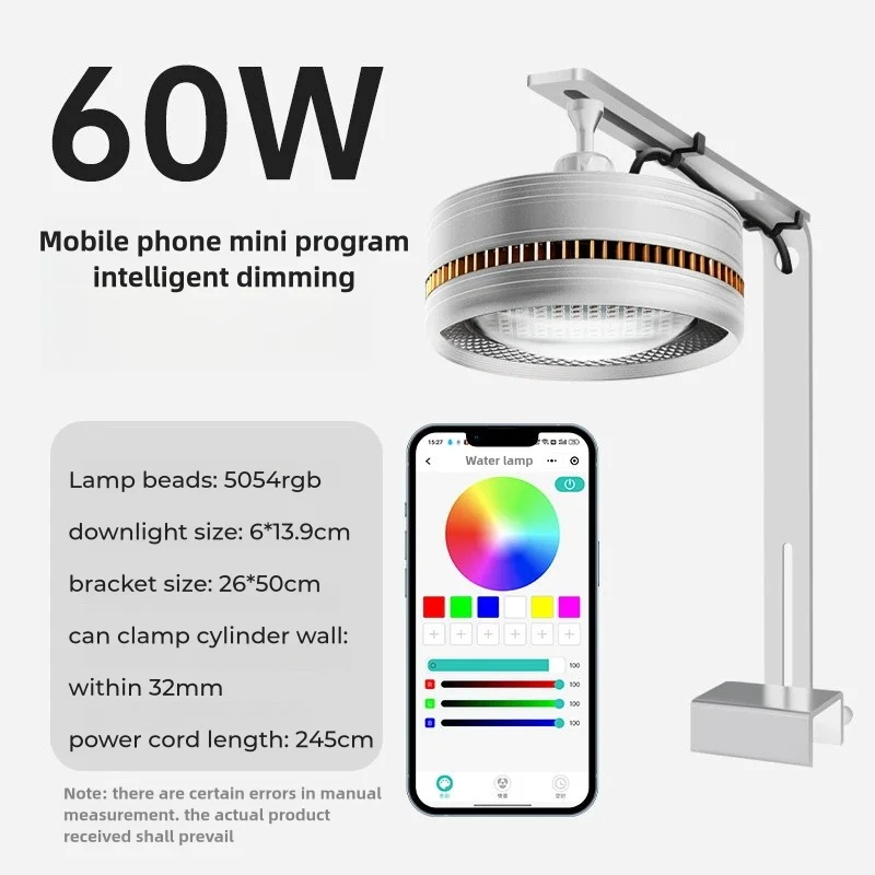 RGB Full Spectrum 6-Way Control Smart APP ควบคุม LED Aquarium Light สําหรับถังน้ําเค็ม