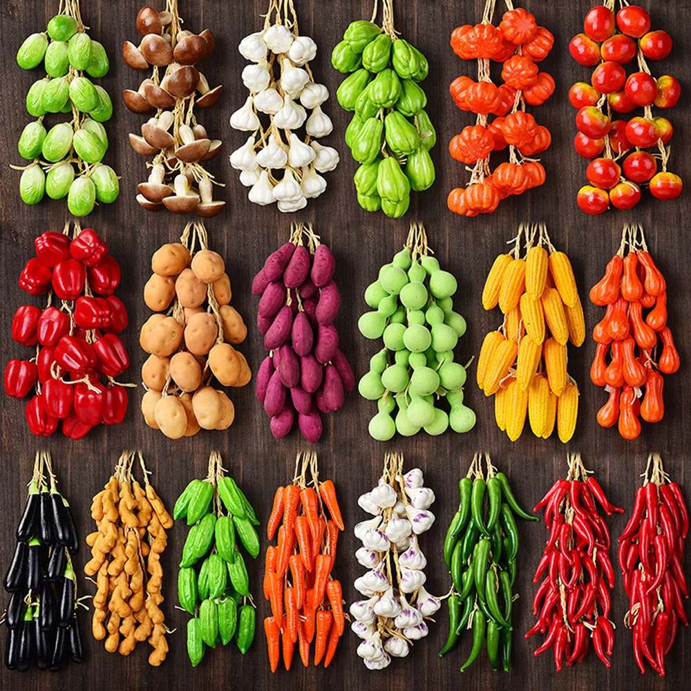 

peach apple cherry fish peanut sweet potato tomato cucumber Ginger Chili Bell pepper artificial vegetables fruits Strings model