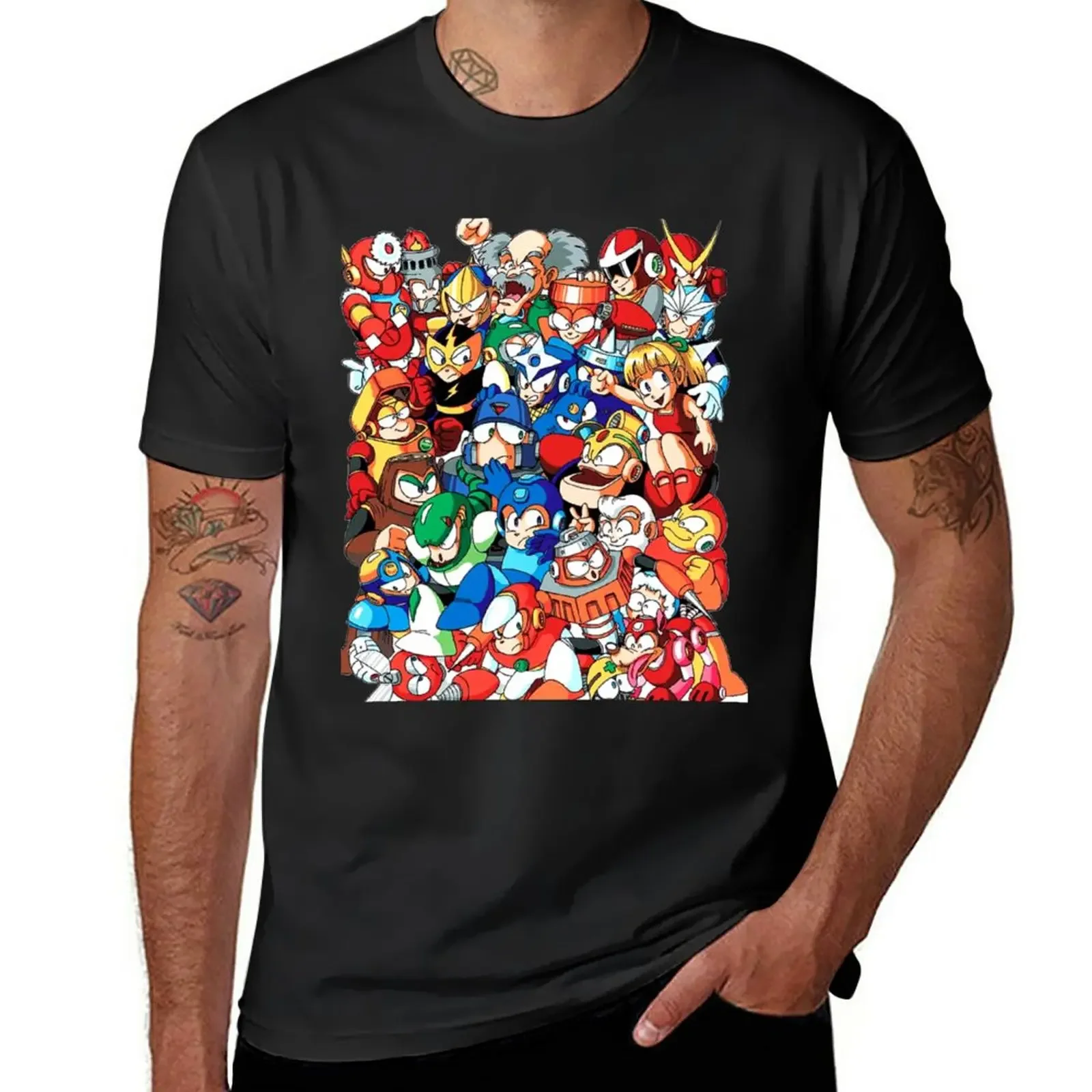 New Mega Man 1, 2, and 3 Robot Masters T-Shirt Tee shirt Blouse boys t shirts Anime t-shirt black t-shirts for men