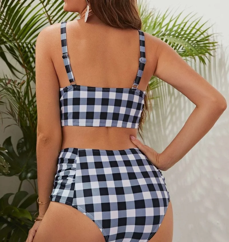 2023 Sexy Women Swimsuit Maternity Tankinis Set Summer Plaid Swimwear for Premama Beachwear Pregnant Suit Bodysuit Bikini Set