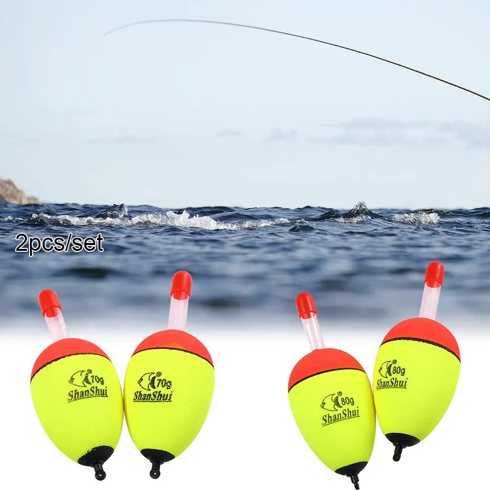 EVA 2Pcs Luminous Rock Fishing Float Fish Bait Buoyancy Float Light Stick Fishing Float Foam Float Fishing Bobber