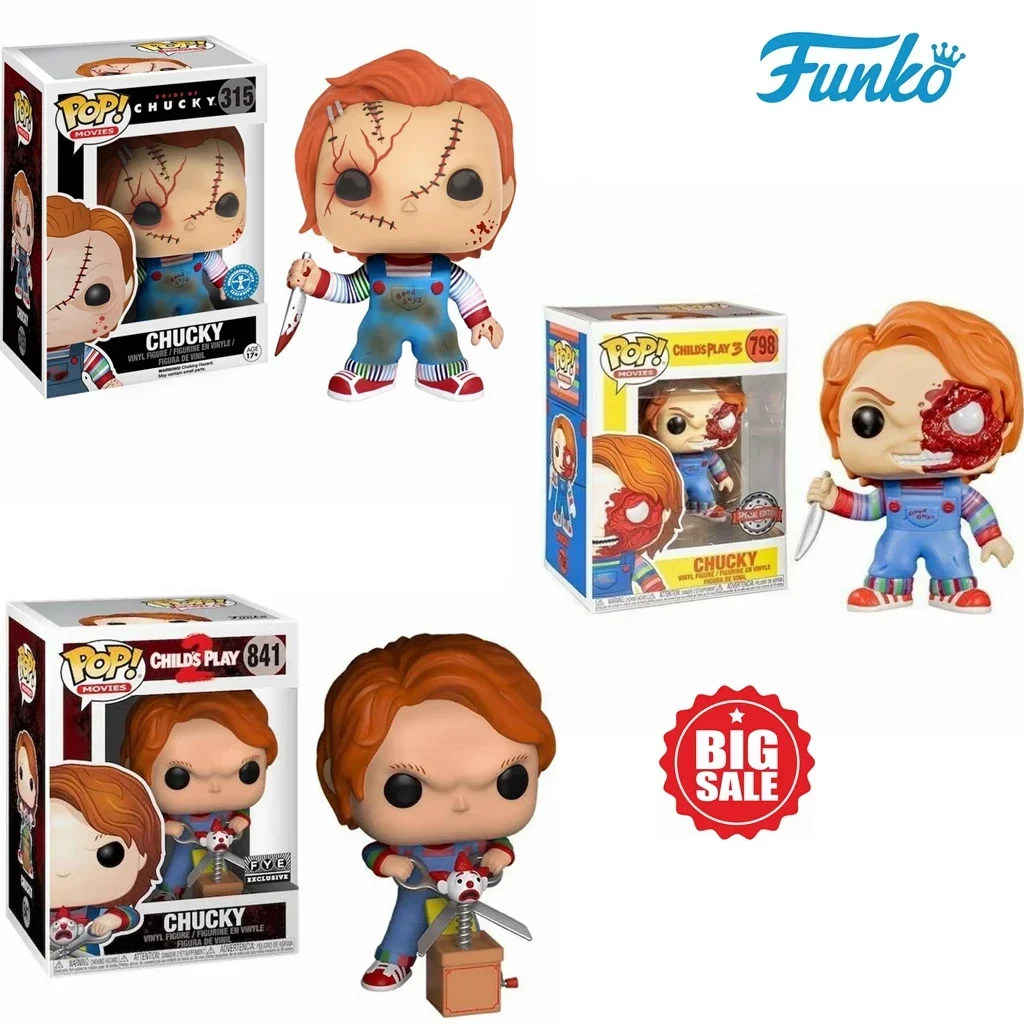 Funko POP Movies Child's Play 2 Chucky 841# FYE Exclusive Brideof Chucky #315 Child's Play 3 #798 VINYL Figure Model Toys