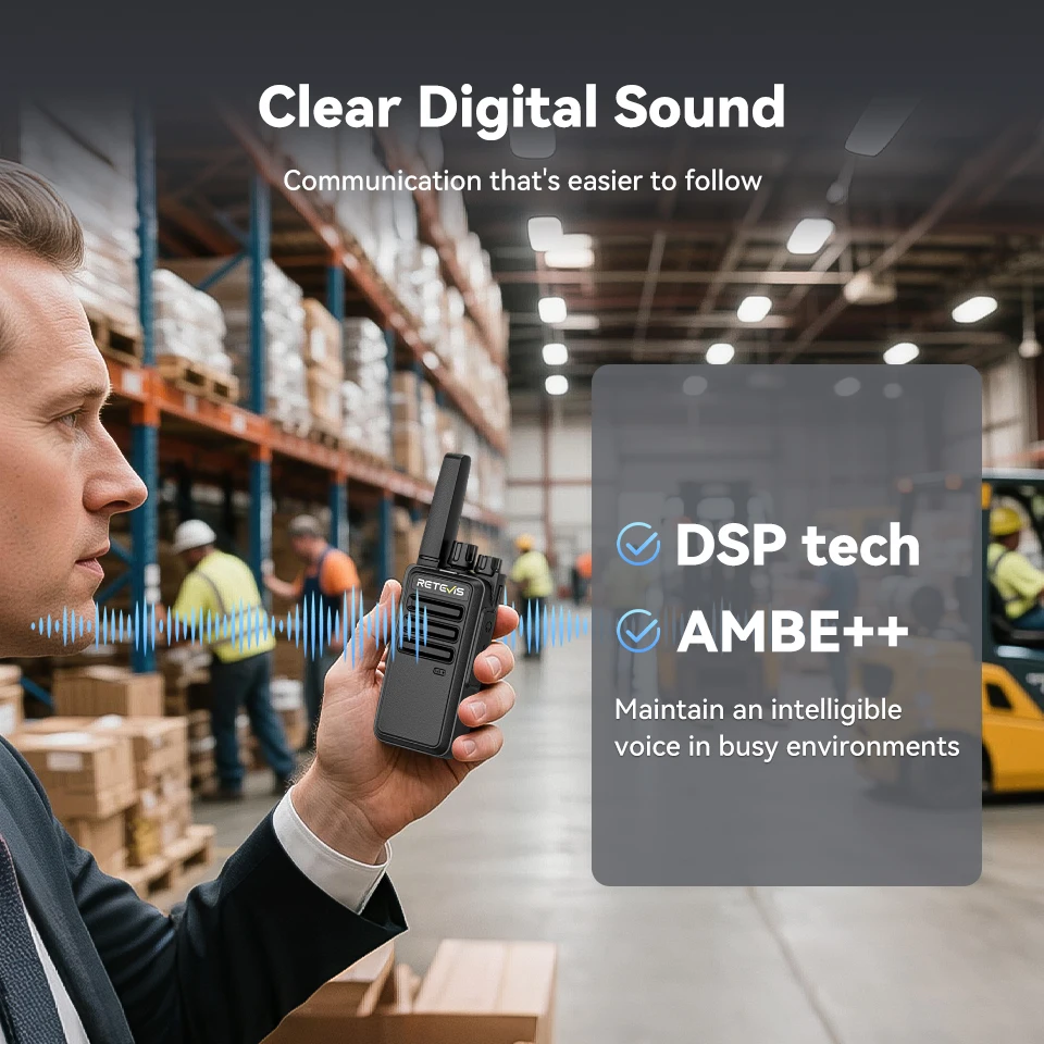 Retevis RT668D Walkie Talkie PMR446 Lizenzfrei Business DMR Digital Clear Voice Long Range Langlebig für den Sicherheits-Hotelgebrauch