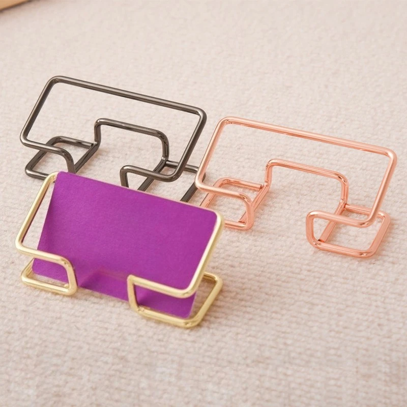Metal Business Card Holder Display Rack Black Wire Desk Organizer For Office Home Desktop Storage Accessories Name