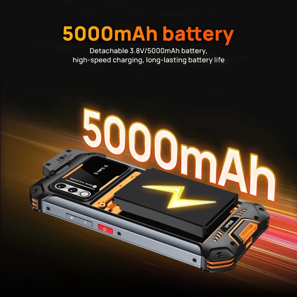 Imagem -04 - Uniwa-waterproof Walkie Talkie Smartphone W888 Ip68 4g 63 Fhd hd 4gb Mais 64gb Telemóveis 5000mah Andriod 11 Nfc Atex Telefone