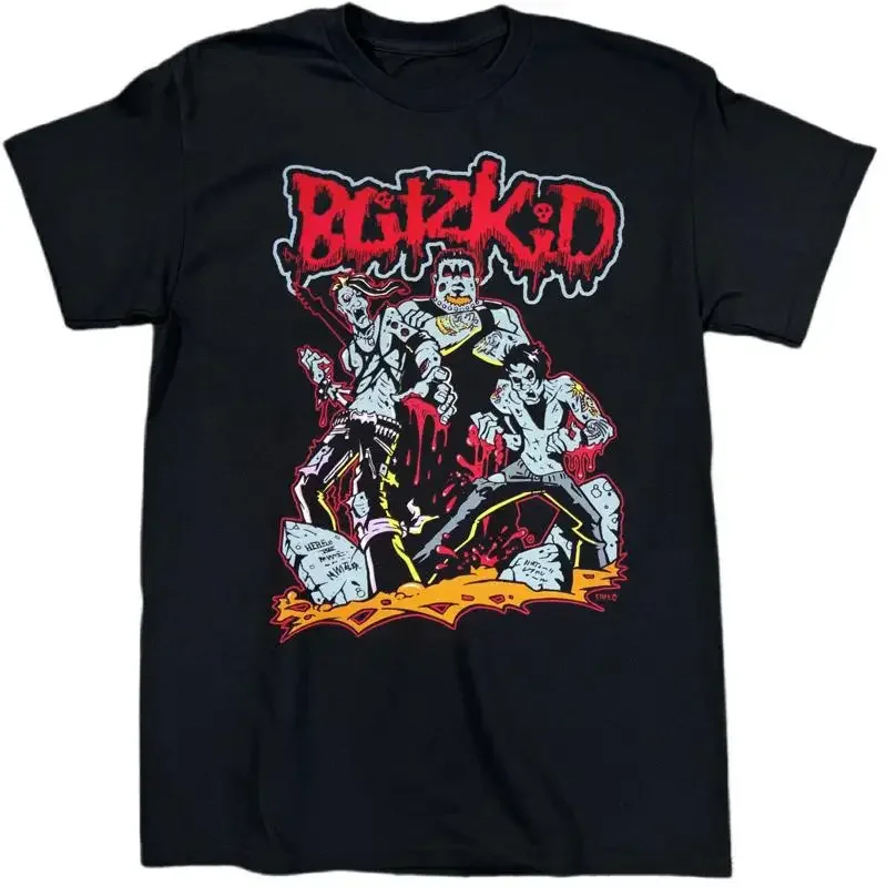 Camiseta Retro Blitzkid Band para fanáticos, de algodón pesado, negra, de todas las tallas, Uu152