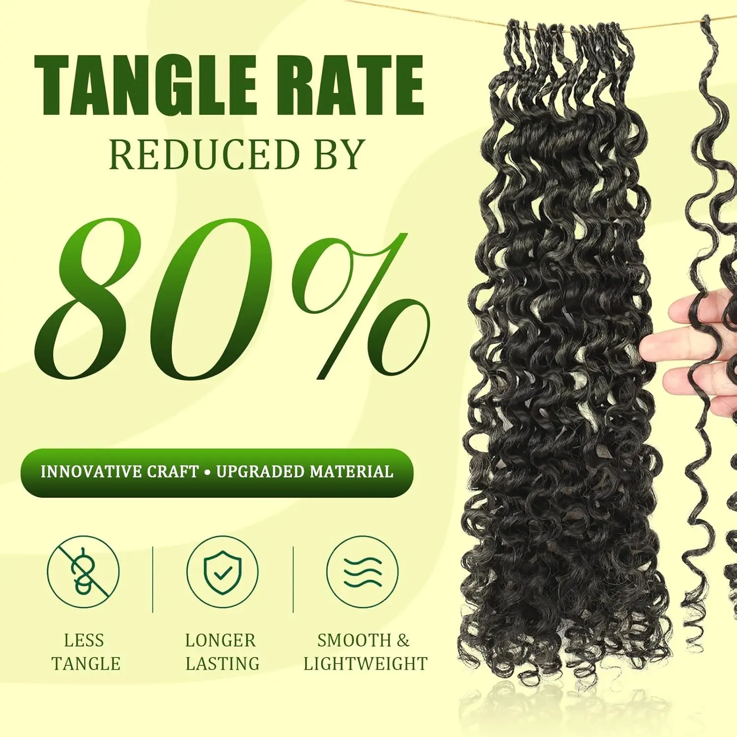 New Burmese Curly Crochet Hair Natural Black Pre-Looped 14 Inch 8 packs,K-ThermSilk Fiber Soft Like Synthtic Hair,Curly Crochet