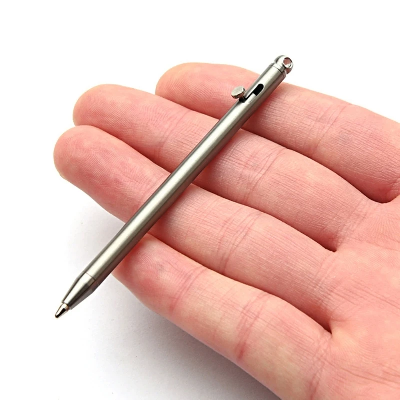 Mini Titanium Pen Portable EDC-Gadget Tool Outdoor Equipment Pen Signature Pen Keychain Ballpoint Pen for Hiking Camping