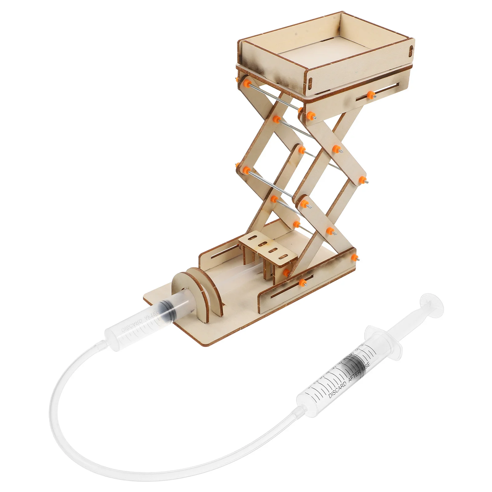 Kit scientifico educativo per macchina da laboratorio fai-da-te Materiali in legno per bambini Esperimenti scientifici Sollevamento idraulico regolabile