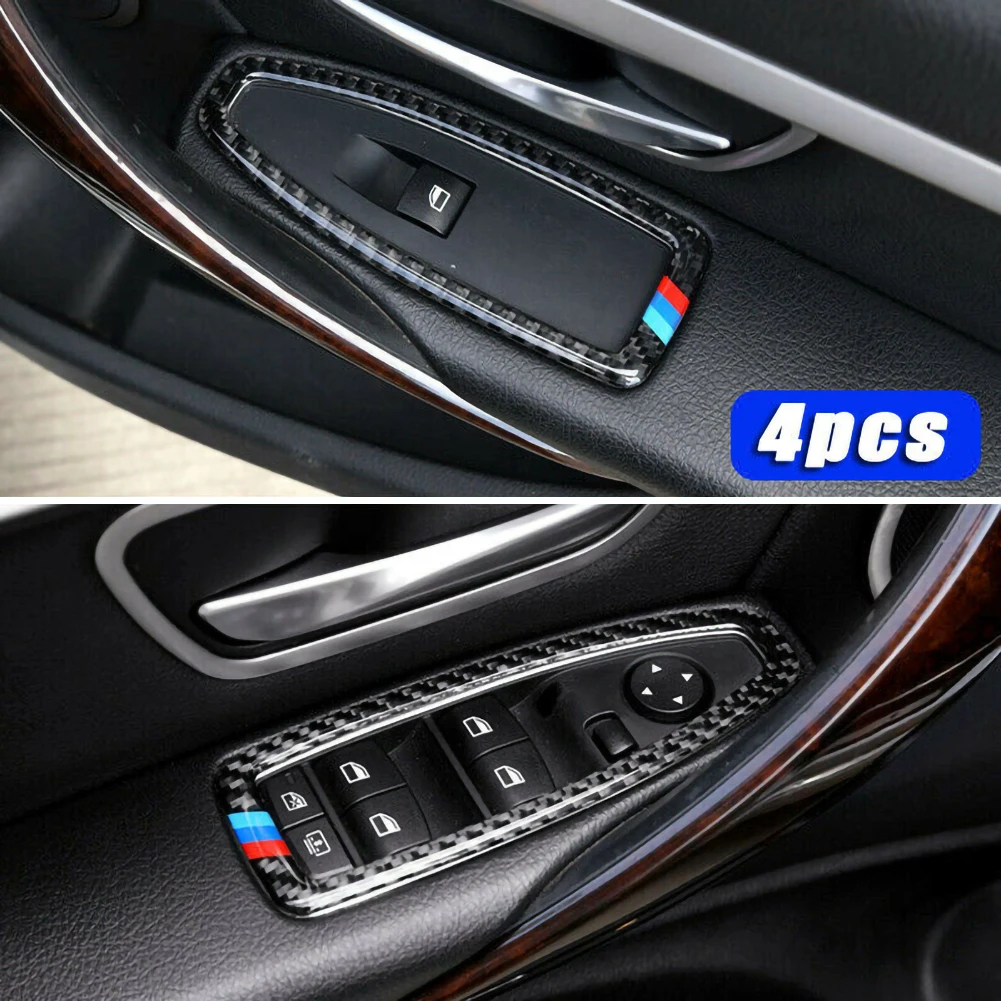 4-Piece Loading Door And Window Switch Frame Is Applicable To BMW F20 F30 F34 f36 F48 1 3 4 Series Decorative Cover Auto Parts