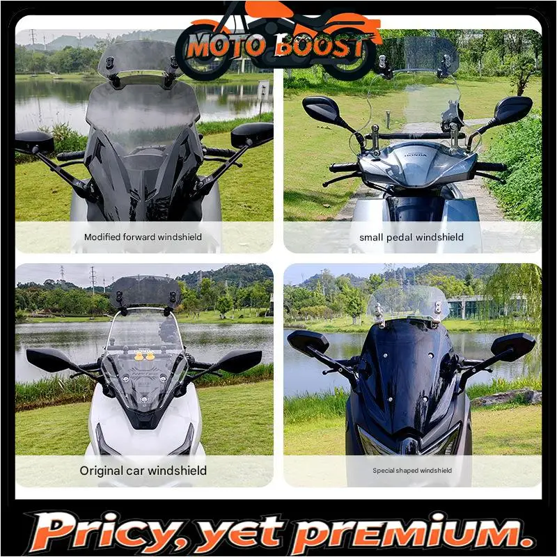 【Premium quality】FOR Universal Scooter PC Mini Windshield Heightened Front Wind Deflector Modified Accessory for Ninebot UY125