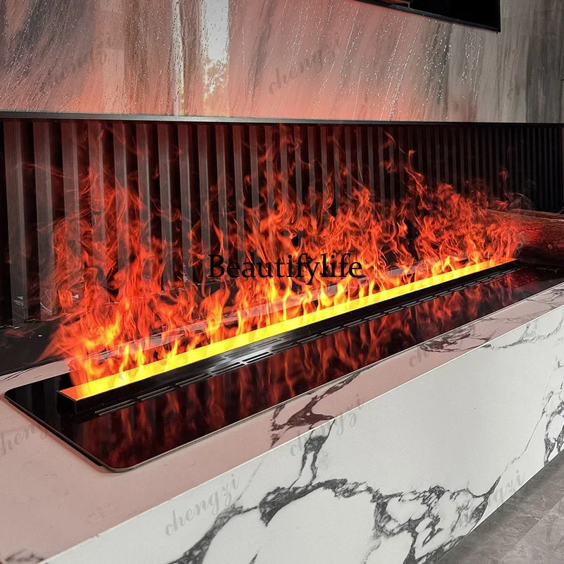 E182 Dimmable Flame 3D Mist Fireplace Smart APP Remote for Living Room Bedroom Atmosphere Heating Decor