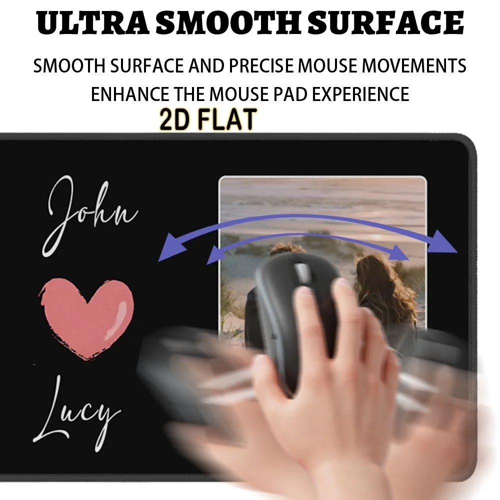 Birthday Christmas Exclusive Custom Text Desk Mat With Upload Photo & Name, Extended XL Gaming Pad Smooth Surface