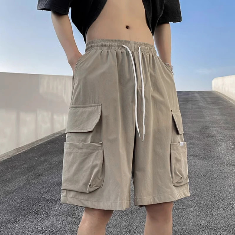 Cargo shorts men\'s summer loose-fitting five-point pants multi-pocket functional sports pants