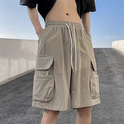 Cargo shorts men's summer loose-fitting five-point pants multi-pocket functional sports pants