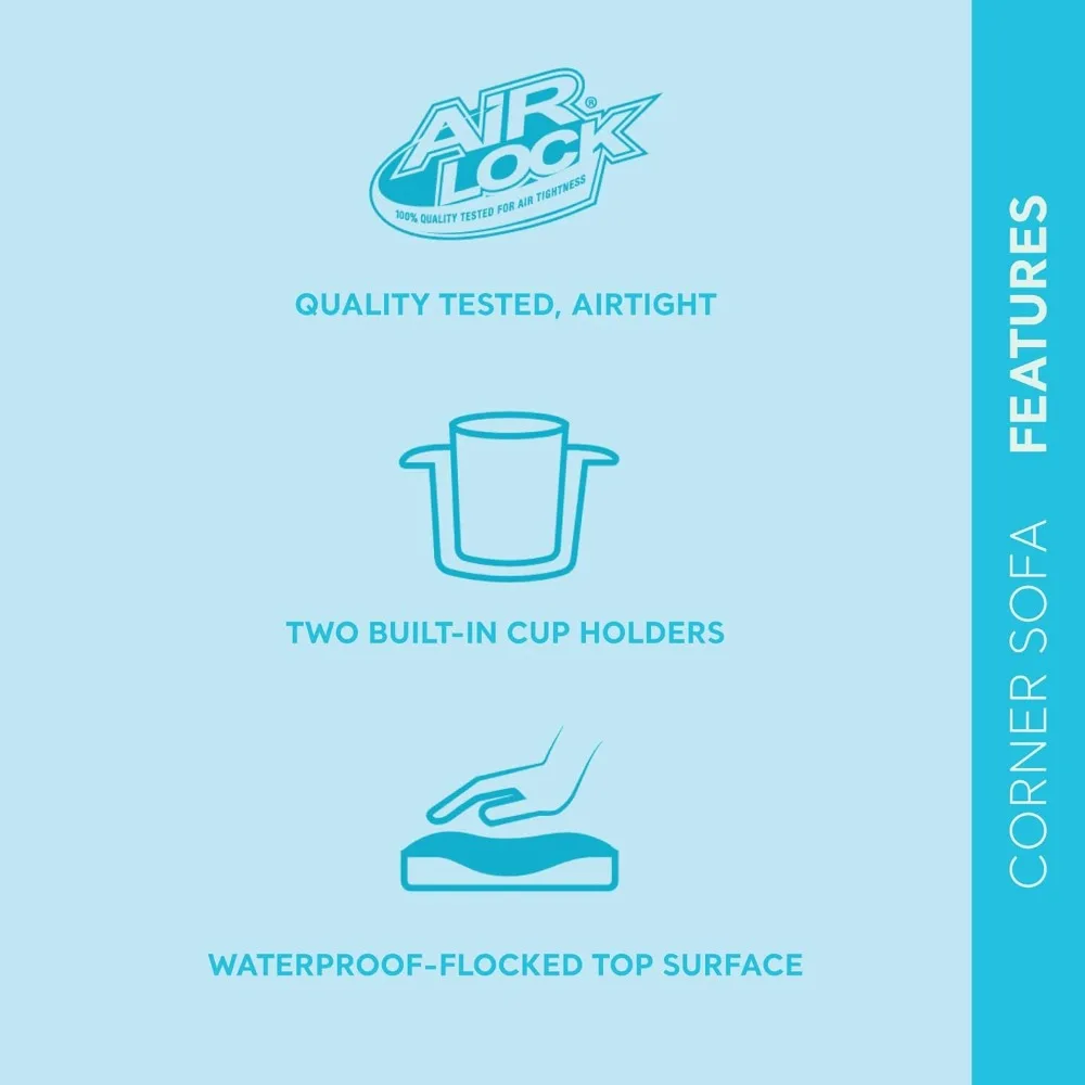 Inflatable L-Shaped Sofa, Air-Filled Corner Couch